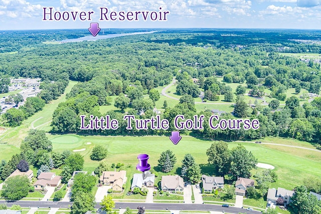 5608 Lynx Dr, Westerville, OH 43081 - aerial perspective of suburban area with a local golf course