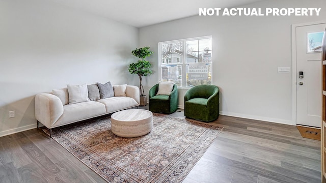 1415 Gimbles Dr, Columbus, OH 43223 - living room featuring wood finished floors and baseboards