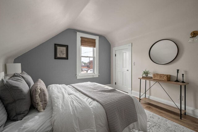 442 Thurman Ave, Columbus, OH 43206 - bedroom featuring wood finished floors and lofted ceiling