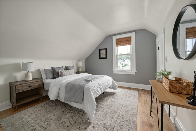 442 Thurman Ave, Columbus, OH 43206 - bedroom with light wood-type flooring and lofted ceiling