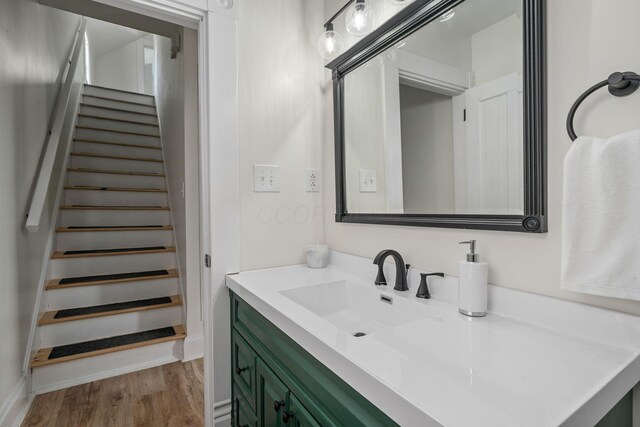 442 Thurman Ave, Columbus, OH 43206 - bathroom with vanity and wood finished floors