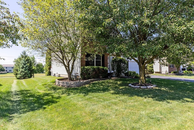 1626 Geranium Dr, Lewis Center, OH 43035 - obstructed view of property with an attached garage, a front lawn, and asphalt driveway