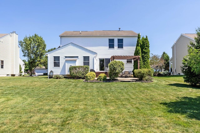1626 Geranium Dr, Lewis Center, OH 43035 - back of property with a pergola, a lawn, and a patio area