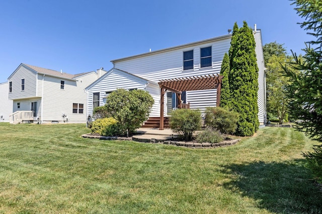 1626 Geranium Dr, Lewis Center, OH 43035 - back of house with a pergola and a lawn