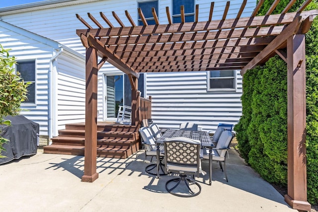 1626 Geranium Dr, Lewis Center, OH 43035 - view of patio / terrace with outdoor dining area, a pergola, and area for grilling