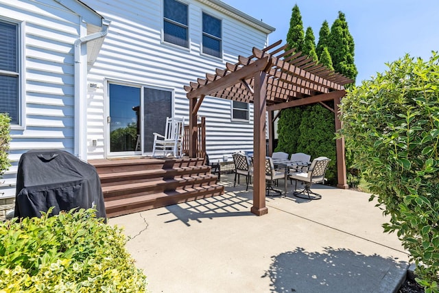 1626 Geranium Dr, Lewis Center, OH 43035 - view of patio / terrace with a pergola, outdoor dining area, and grilling area
