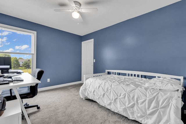 1626 Geranium Dr, Lewis Center, OH 43035 - carpeted bedroom with a desk and ceiling fan