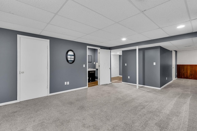 1626 Geranium Dr, Lewis Center, OH 43035 - finished basement featuring a drop ceiling, carpet flooring, and recessed lighting