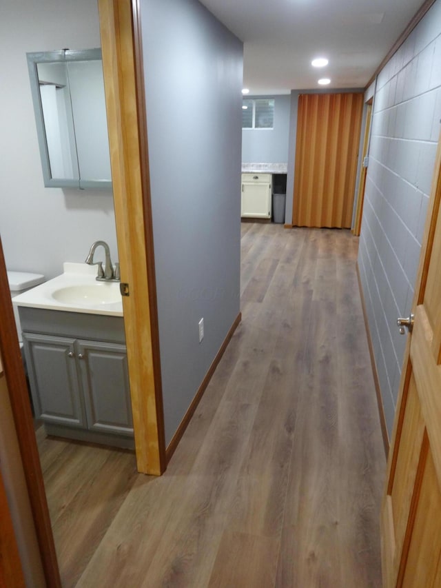 1766 Thrailkill Rd, Grove City, OH 43123 - hallway with a sink and wood finished floors