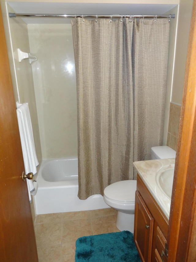 1766 Thrailkill Rd, Grove City, OH 43123 - bathroom with vanity, tile patterned flooring, and shower / bath combo