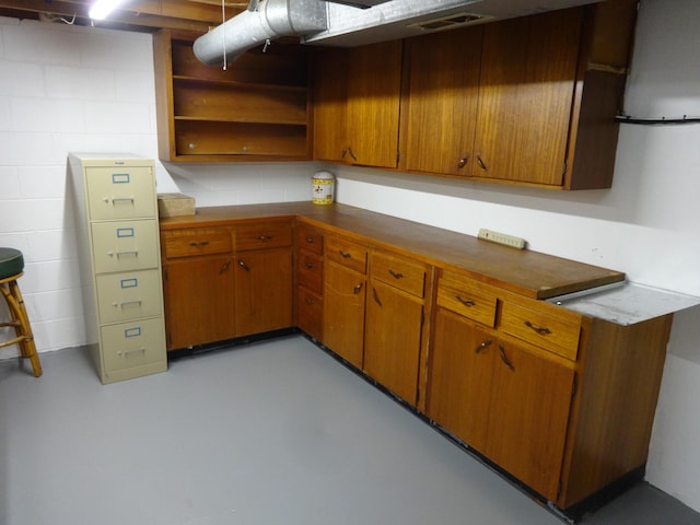 1766 Thrailkill Rd, Grove City, OH 43123 - kitchen featuring open shelves and brown cabinets