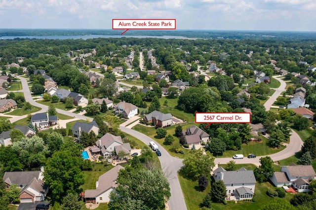 2567 Carmel Dr, Lewis Center, OH 43035 - aerial perspective of suburban area