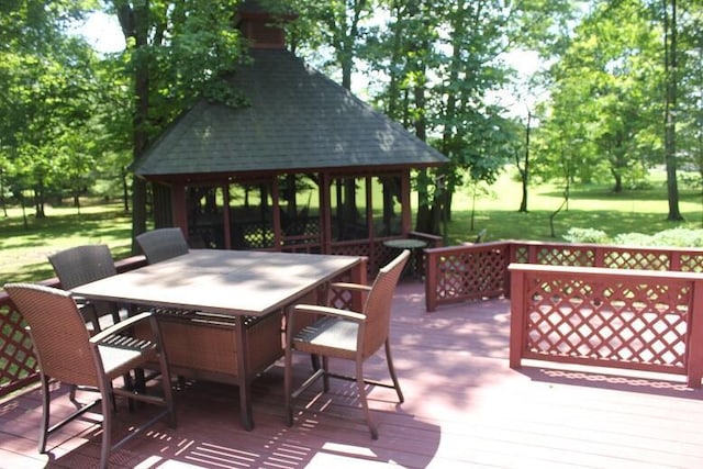 6781 Thoreau Ln NE, Baltimore, OH 43105 - deck featuring a gazebo and outdoor dining space