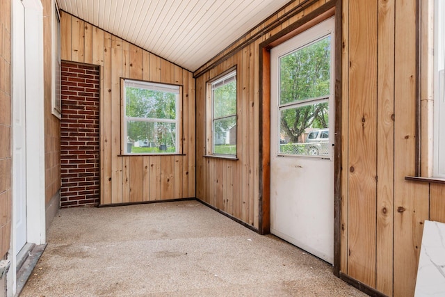 1680 Linwood Ave, Columbus, OH 43207 - unfurnished room featuring vaulted ceiling, wood walls, and wood ceiling