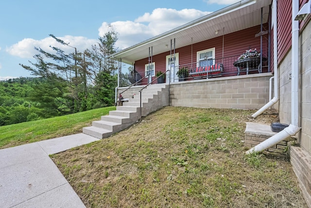 15586 Stump Run, Laurelville, OH 43135 - view of green lawn featuring covered porch