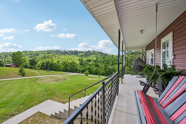 15586 Stump Run, Laurelville, OH 43135 - view of patio with a wooded view