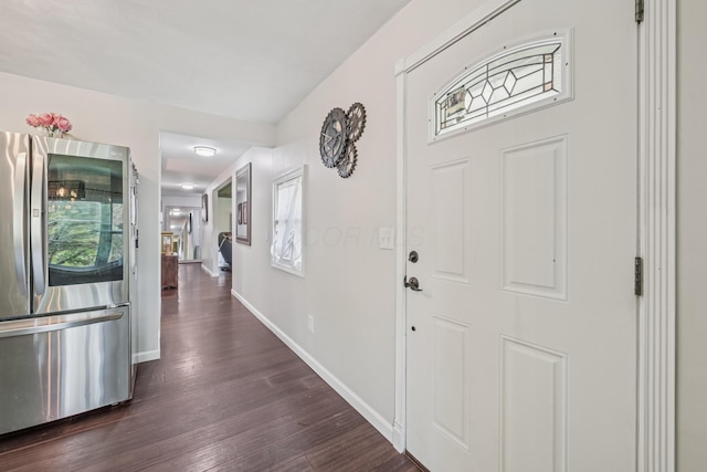 15586 Stump Run, Laurelville, OH 43135 - foyer featuring dark wood-style floors and baseboards