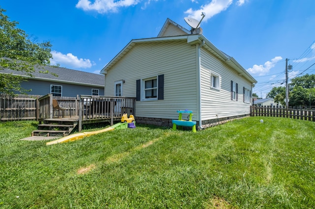 647 Harrison St, Washington Court House, OH 43160 - rear view of house with a deck and a fenced backyard