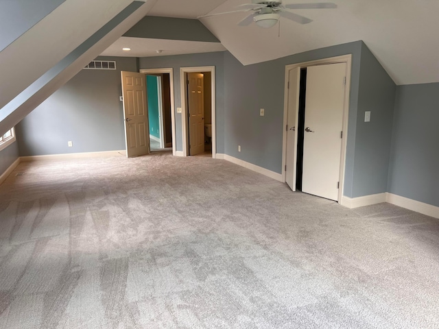 8730 Swisher Creek Xing, New Albany, OH 43054 - additional living space featuring a ceiling fan, vaulted ceiling, and carpet floors