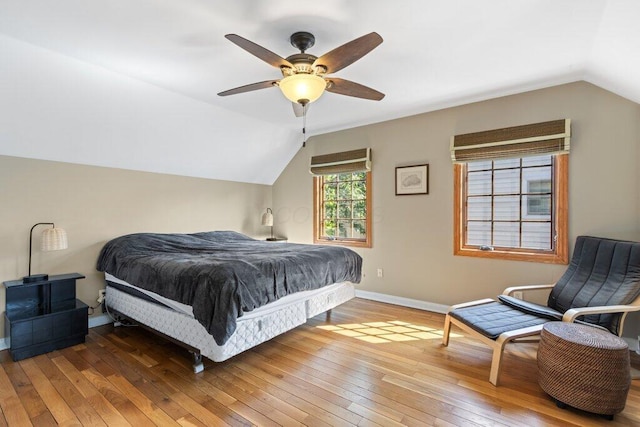 1855 Suffolk Rd, Columbus, OH 43221 - bedroom with lofted ceiling, hardwood / wood-style flooring, and ceiling fan