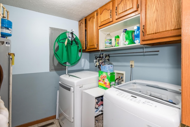 508 Carolyn Rd, Washington Court House, OH 43160 - laundry room featuring washer and dryer, cabinet space, and a textured ceiling