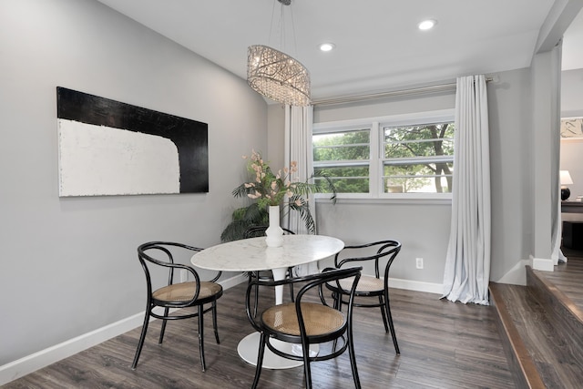 50 S Kellner Rd, Columbus, OH 43209 - dining room featuring wood finished floors, recessed lighting, and a chandelier