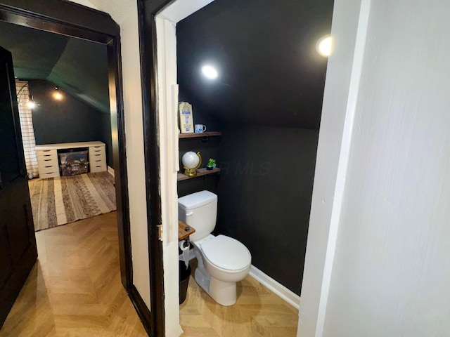 4640 Chillicothe Lancaster Rd SW, Lancaster, OH 43130 - bathroom with toilet and vaulted ceiling