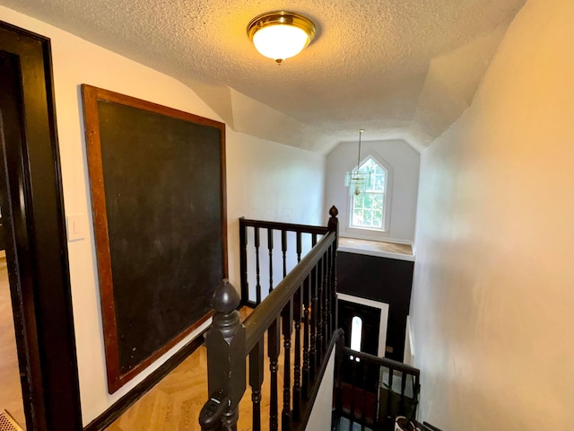 4640 Chillicothe Lancaster Rd SW, Lancaster, OH 43130 - stairs with a textured ceiling and vaulted ceiling