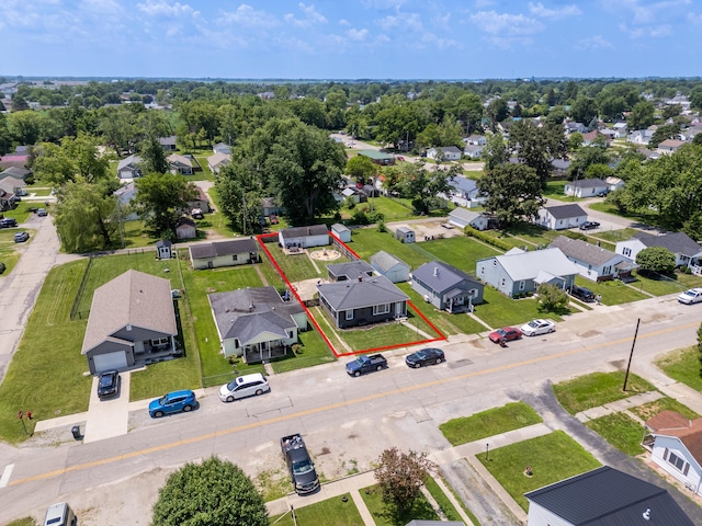 1221 S Main St, Washington Court House, OH 43160 - aerial view of residential area featuring property boundaries highlighted