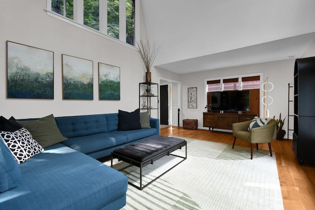 160 Wildwood Dr, Granville, OH 43023 - living area with healthy amount of natural light, wood finished floors, and a towering ceiling