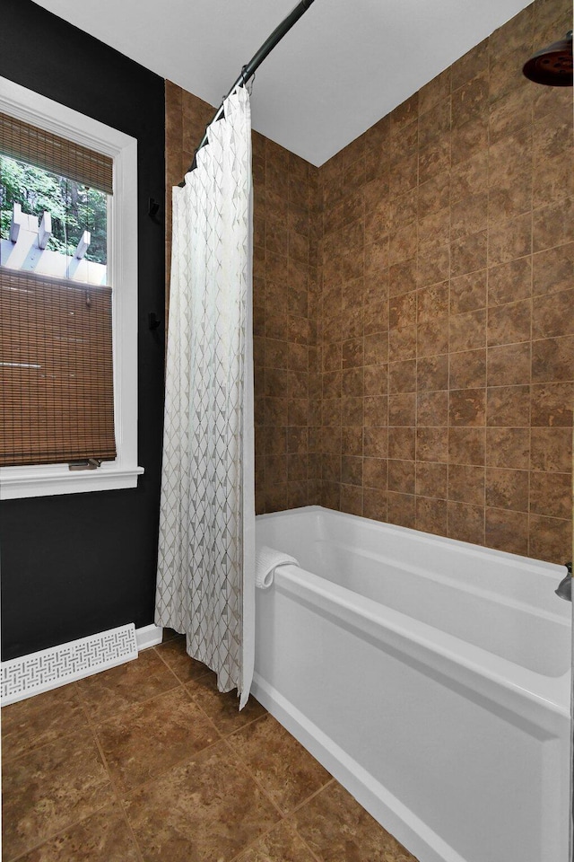 160 Wildwood Dr, Granville, OH 43023 - full bathroom with shower / tub combo with curtain and tile patterned floors