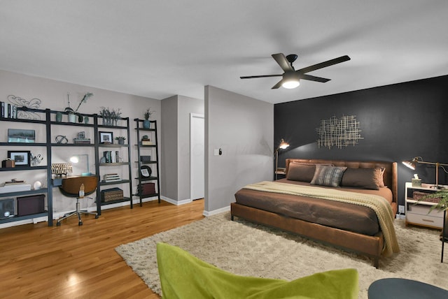 160 Wildwood Dr, Granville, OH 43023 - bedroom featuring wood finished floors and ceiling fan