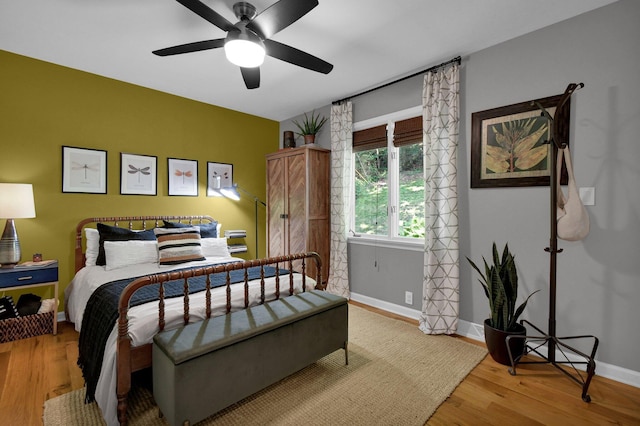 160 Wildwood Dr, Granville, OH 43023 - bedroom featuring wood finished floors and ceiling fan