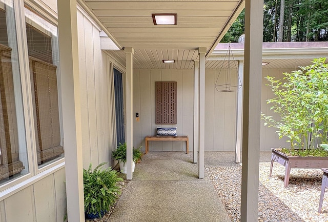 160 Wildwood Dr, Granville, OH 43023 - doorway to property featuring board and batten siding