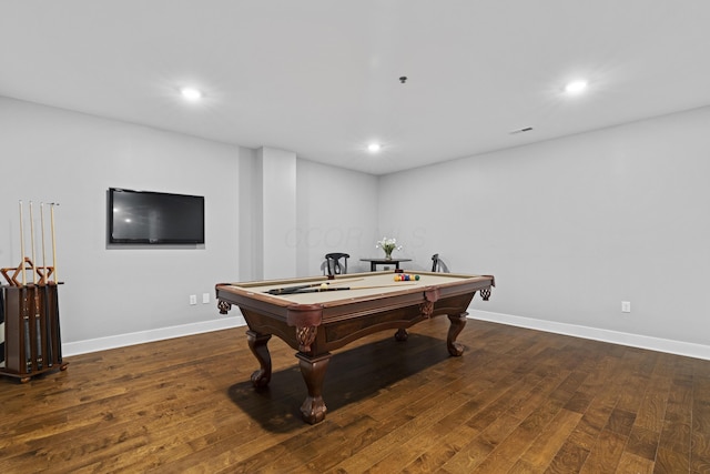 105 N Riverview St Unit 218, Dublin, OH 43017 - recreation room with billiards table, wood finished floors, and recessed lighting