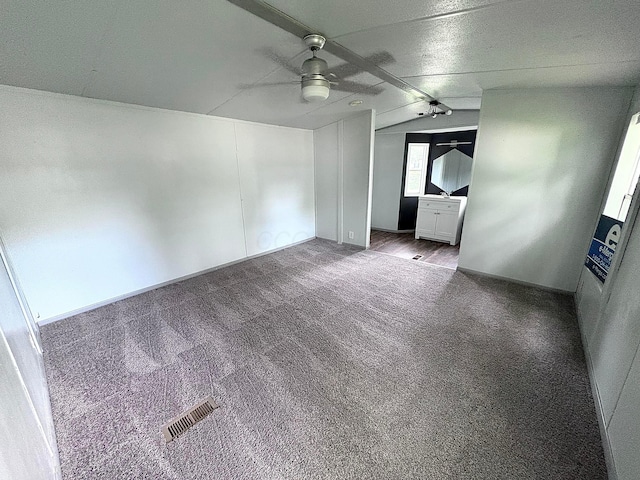18 Skyline Dr, South Bloomfield, OH 43103 - unfurnished bedroom with lofted ceiling, carpet floors, and a ceiling fan