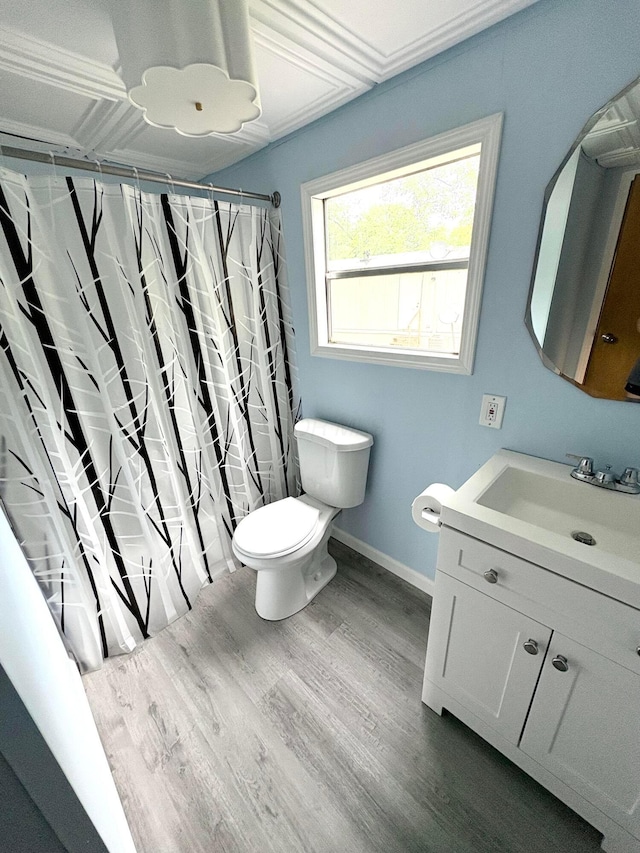 18 Skyline Dr, South Bloomfield, OH 43103 - full bathroom with vanity, wood finished floors, and a shower with shower curtain