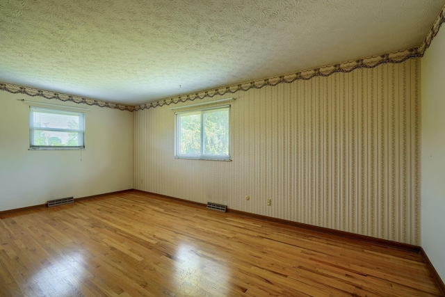 8899 Chevington Ct, Pickerington, OH 43147 - unfurnished room with healthy amount of natural light, light wood-type flooring, and a textured ceiling
