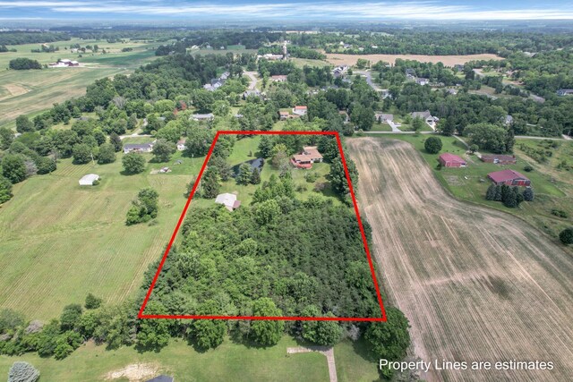 171 Ginder Rd NE, Lancaster, OH 43130 - overview of rural landscape with property parcel outlined