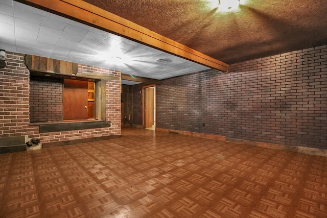 171 Ginder Rd NE, Lancaster, OH 43130 - finished below grade area featuring brick wall