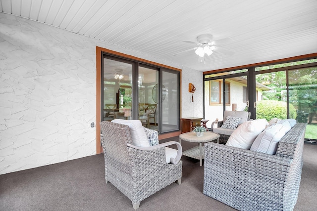 171 Ginder Rd NE, Lancaster, OH 43130 - sunroom featuring a ceiling fan and outdoor lounge area