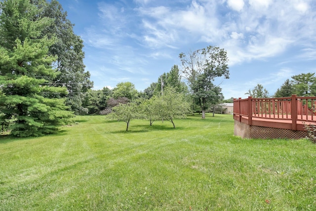 171 Ginder Rd NE, Lancaster, OH 43130 - view of green lawn featuring a wooden deck