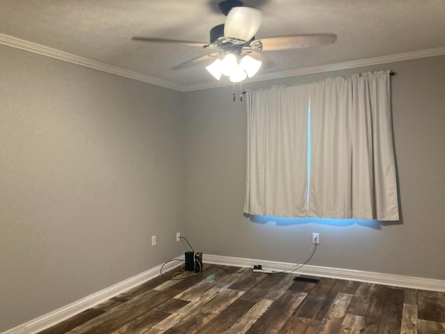 4173 Navajo Trl, Jamestown, OH 45335 - unfurnished room with a ceiling fan, dark wood finished floors, and crown molding