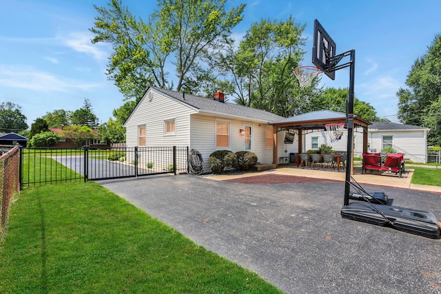 2232 Edgevale Rd, Upper Arlington, OH 43221 - view of front of property featuring a gazebo, a chimney, a gate, and a patio