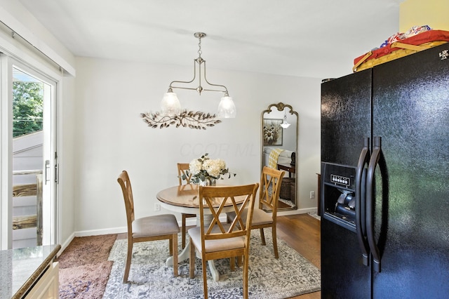 2190 Lendale Dr, Lancaster, OH 43130 - dining space with a chandelier and wood finished floors