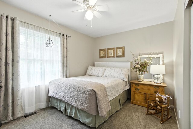 2190 Lendale Dr, Lancaster, OH 43130 - bedroom with carpet flooring and a ceiling fan