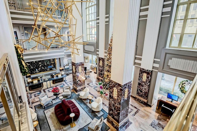 50 W Broad St Unit 3401, Columbus, OH 43215 - interior space with a chandelier
