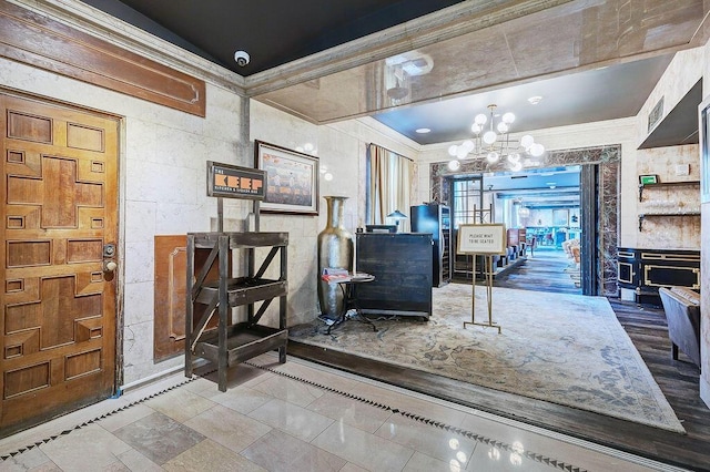 50 W Broad St Unit 3401, Columbus, OH 43215 - interior space with a chandelier and ornamental molding