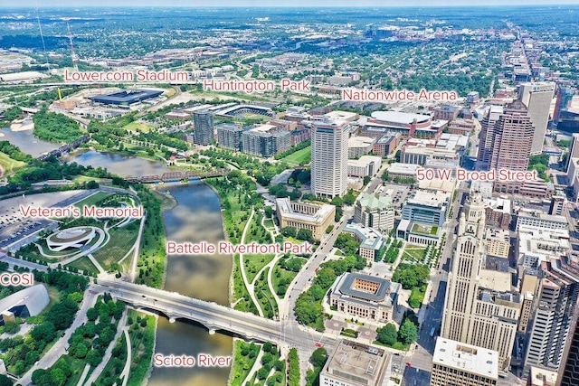 50 W Broad St Unit 3401, Columbus, OH 43215 - aerial overview of property's location featuring a large body of water