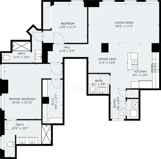 50 W Broad St Unit 3401, Columbus, OH 43215 - view of floor plan / room layout